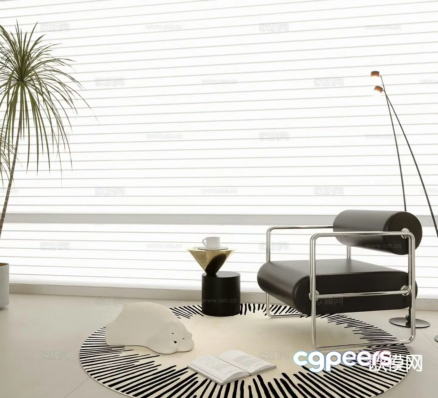 Modern sofa chair leisure chair 3d model