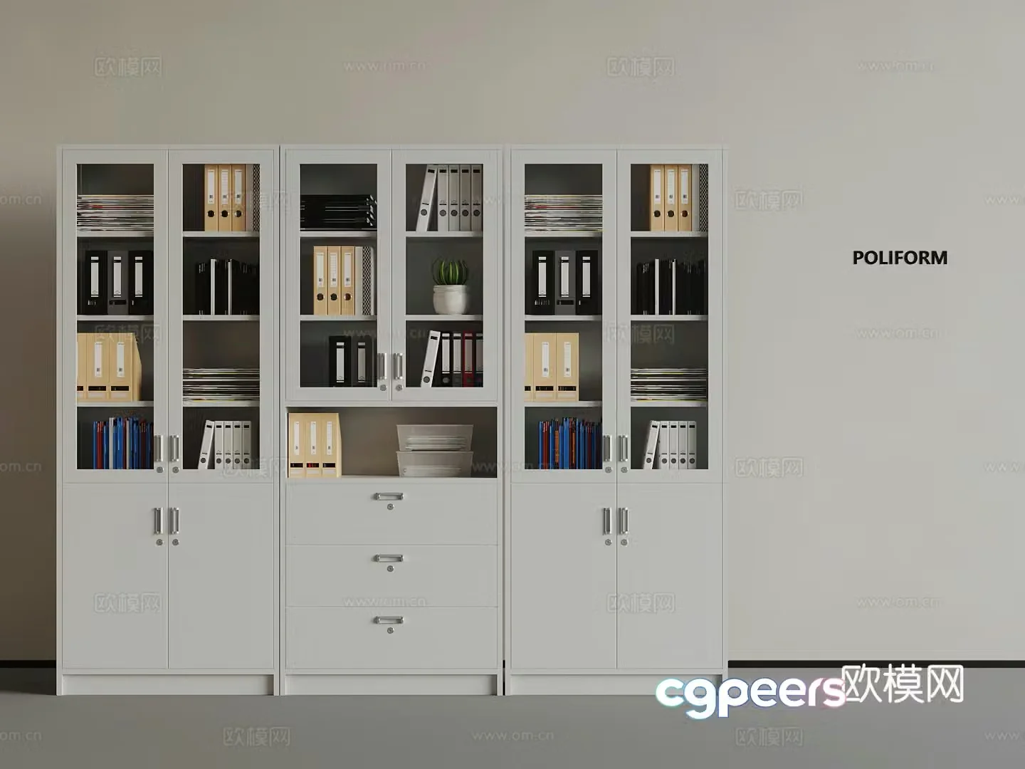 Modern filing cabinet tin cabinet 3d model