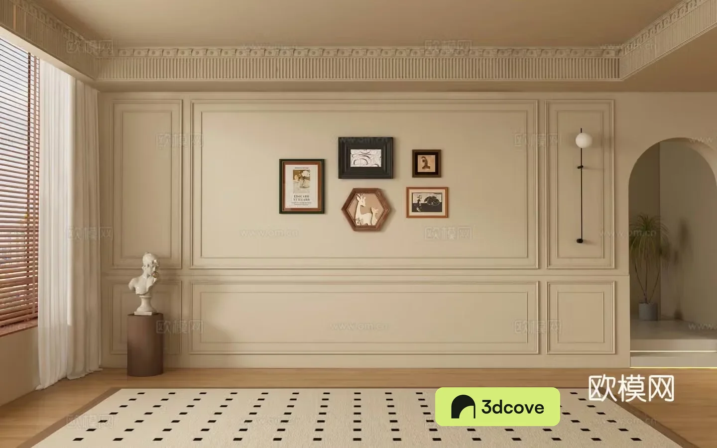 French sofa background wall