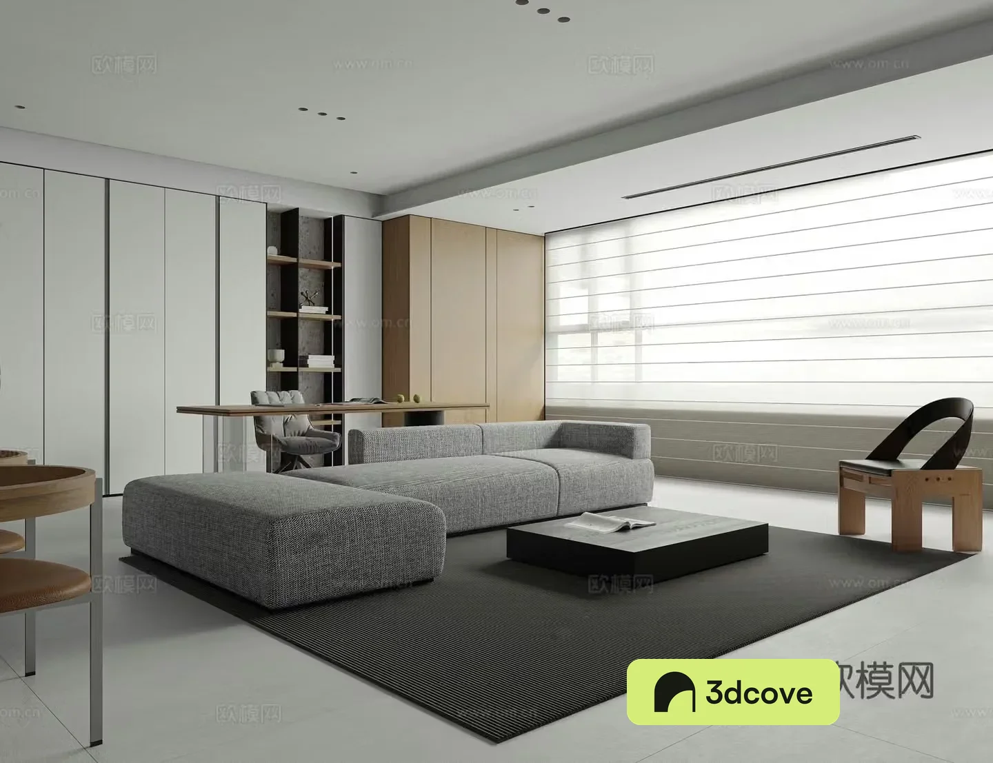 Modern simple living restaurant without owner lights sofa and coffee table combination dining table and chair combination dining side