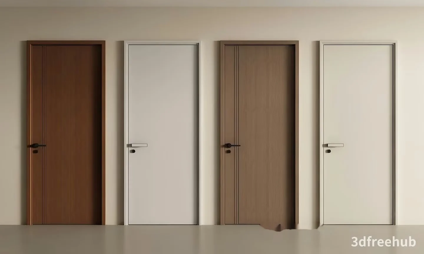 Four Doors 3D Model – 23003 – VRAY Render