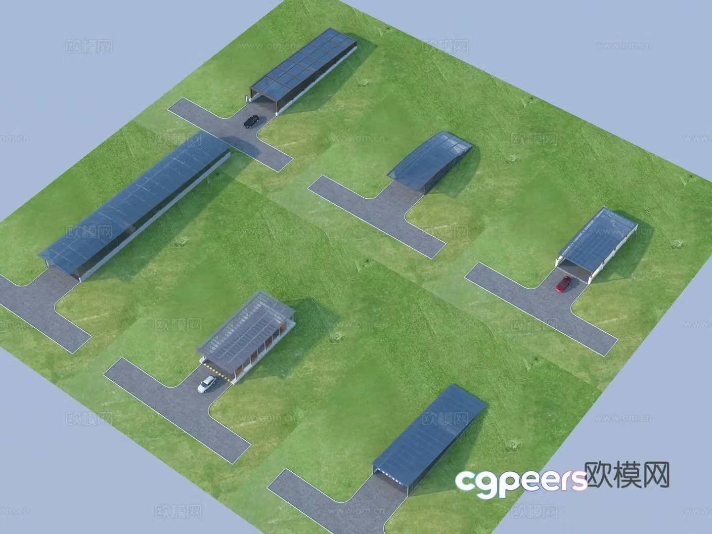 Underground garage parking lot entrance and exit 3D model