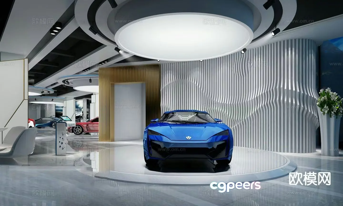 Hyundai car showroom 3d model