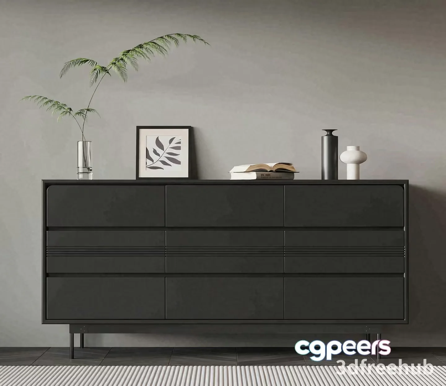Modern Dresser 3D Model – 5529 – VRAY Render