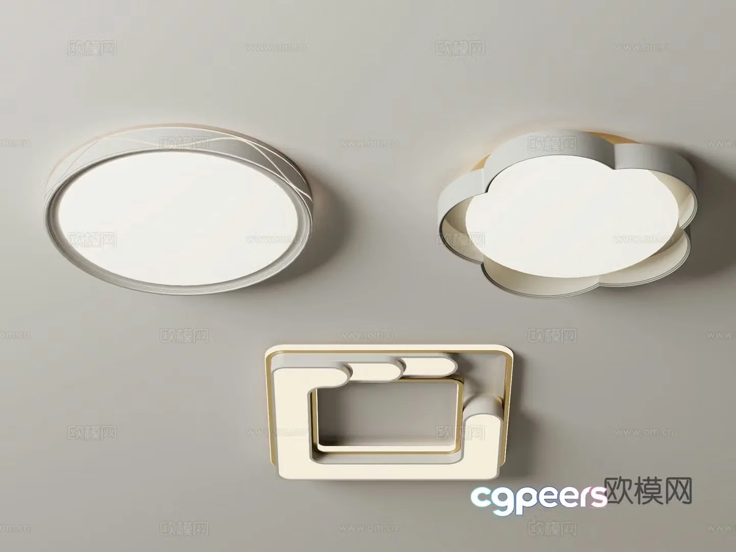 Geometric ceiling lamp bedroom lamp 3d model
