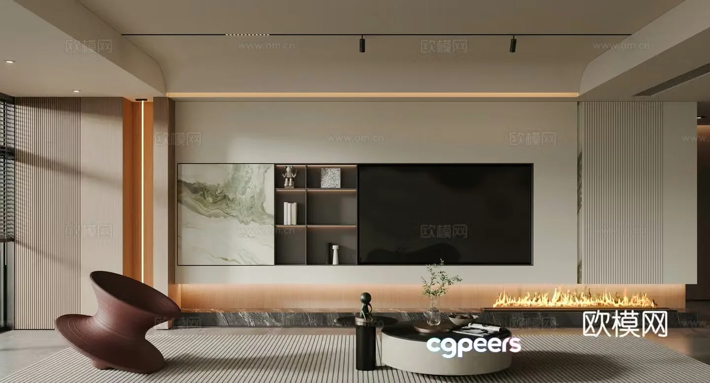 Modern living room 3d model