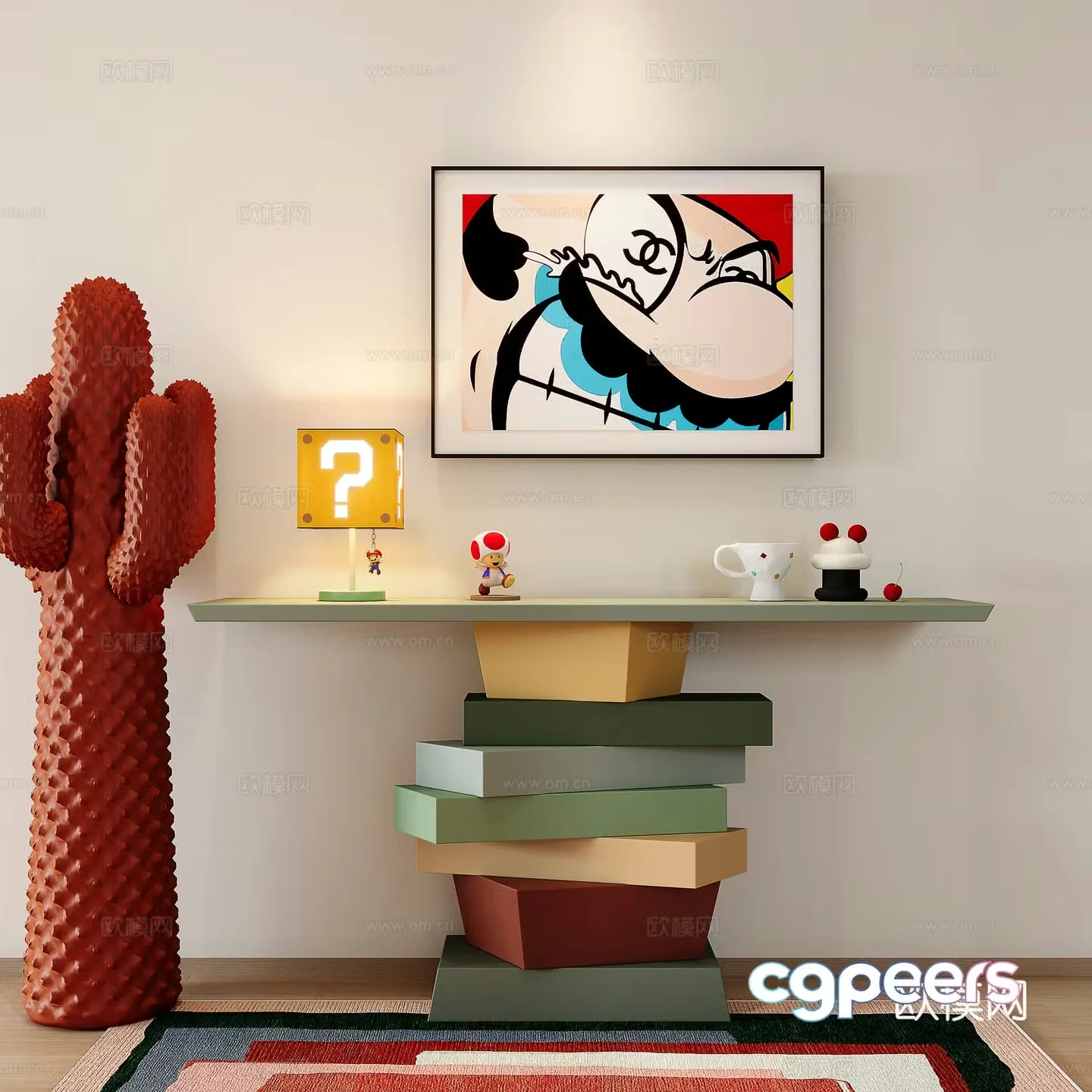 Dopamine end view table 3d model