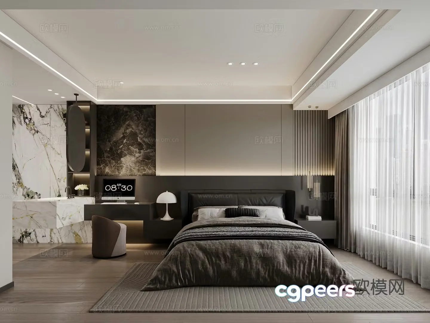 Italian style bedroom master bedroom 3d model