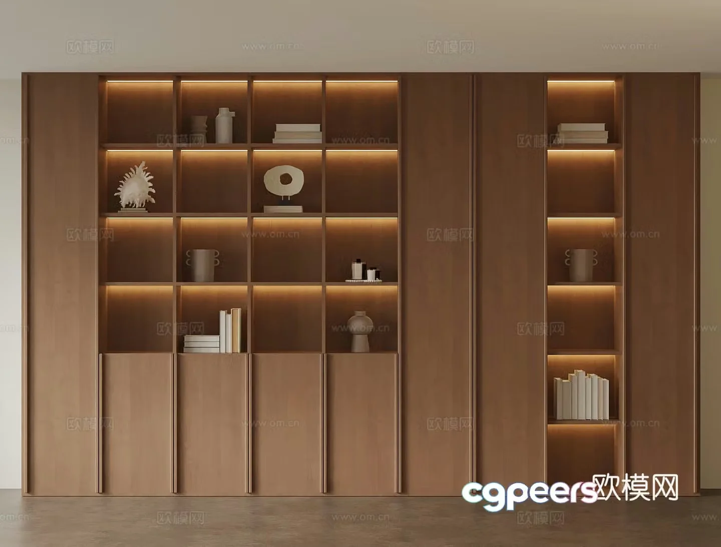 3D model of medieval style bookcase