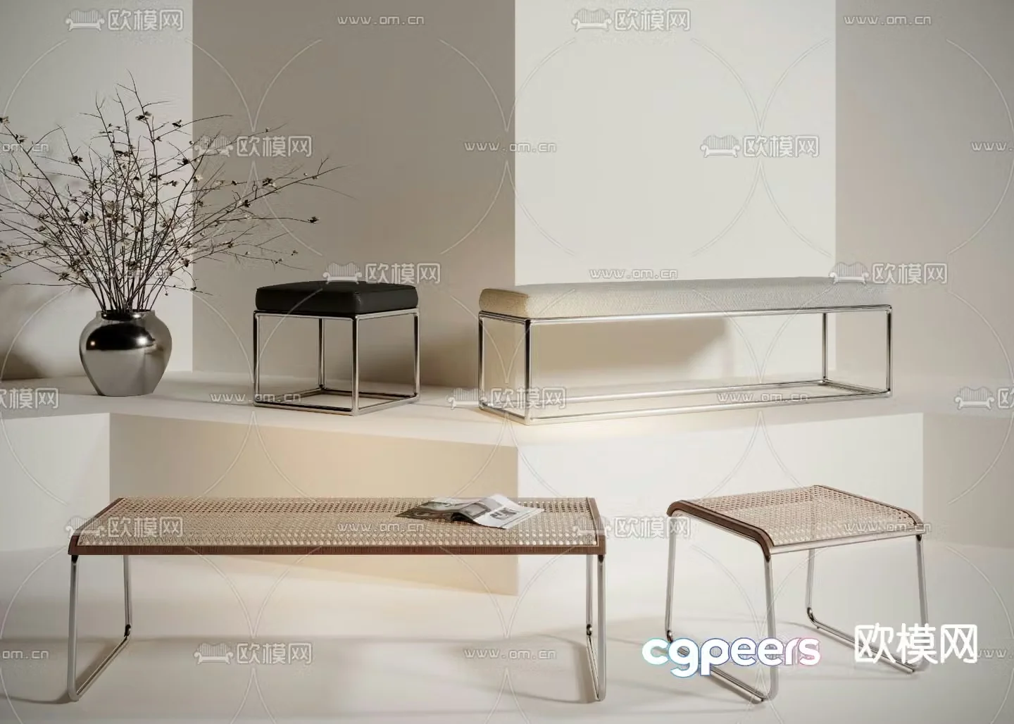 stool bench bench 3d model