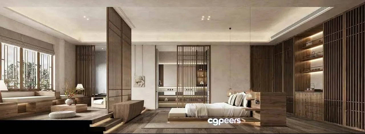 Modern Bedroom Suite 3D Model – 9708 – VRAY Render