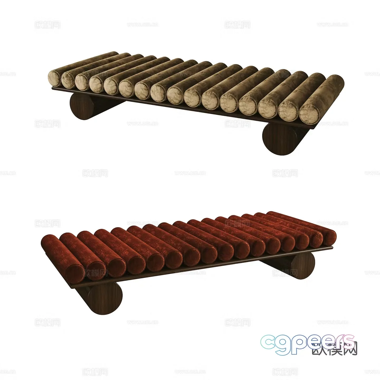 Modern footrest sofa stool 3d model