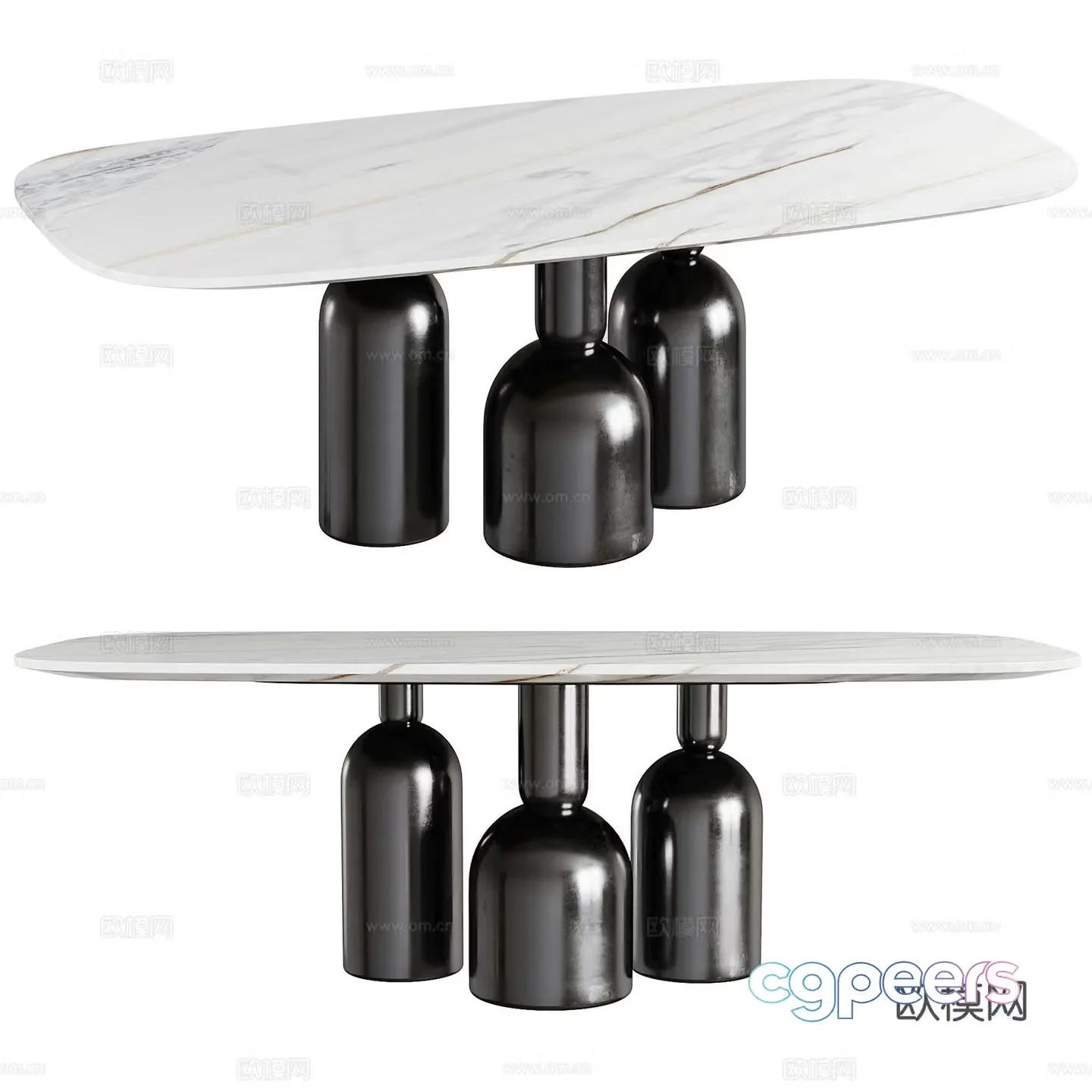 Modern restaurant dining table 3d model