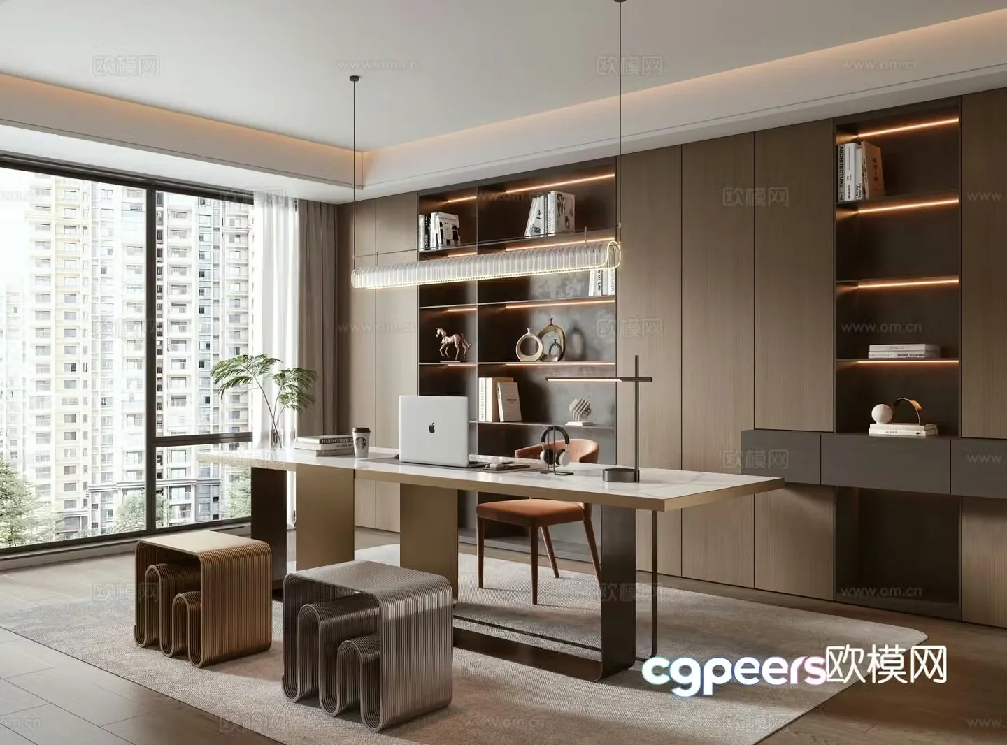 Modern study 3d model