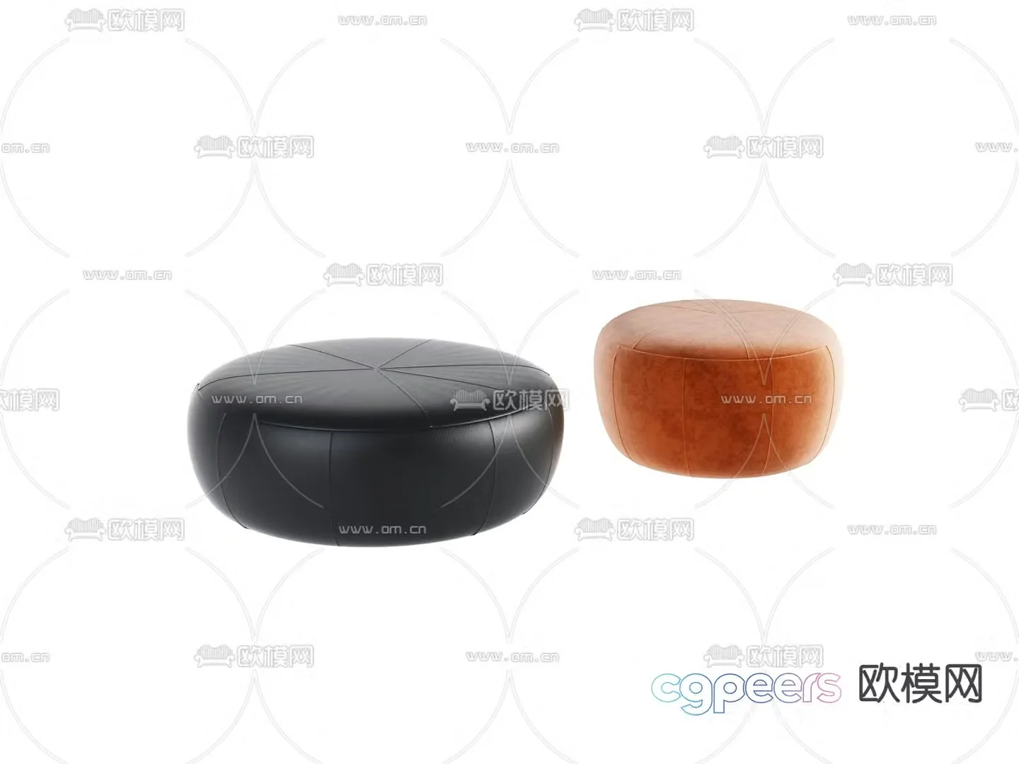 sofa stool round stool stool 3d model