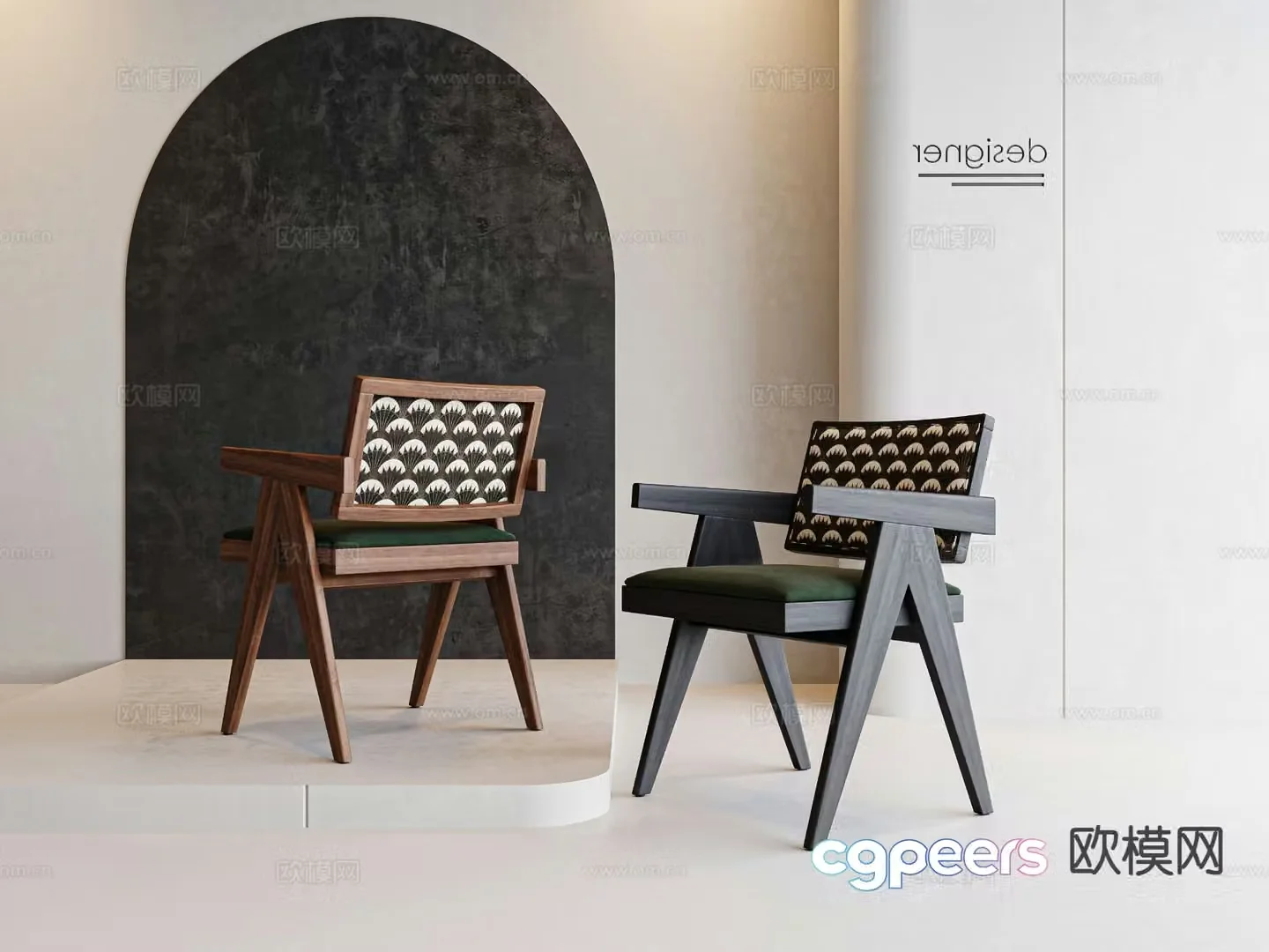 Medieval style chair leisure chair 3d model