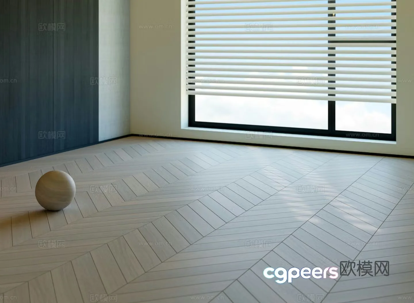 French wooden floor fish bones floor 3d model