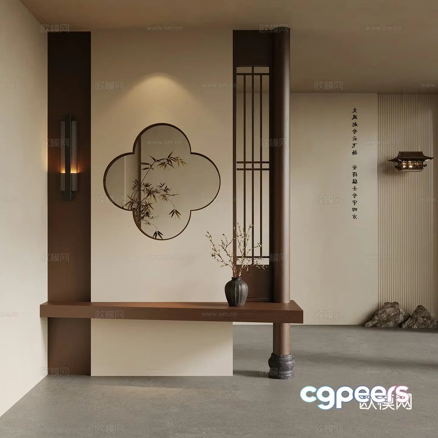 New Chinese style entrance Song family entrance 3D model