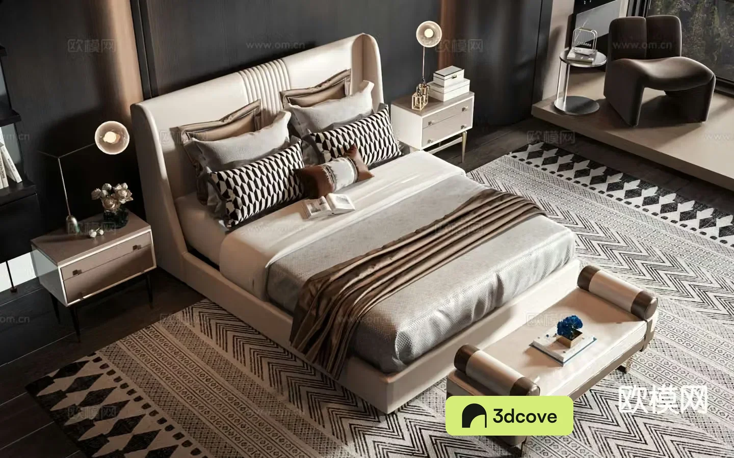 American double bed