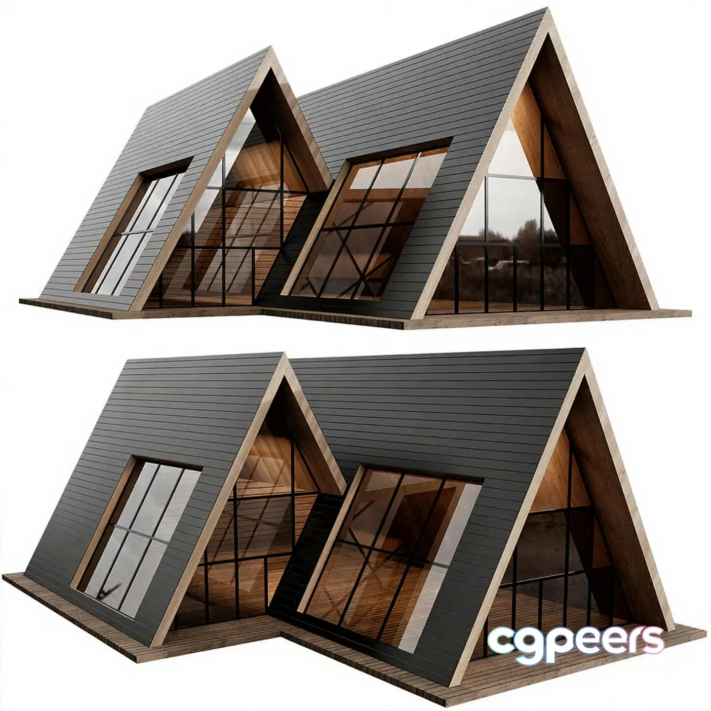 Modern A-Frame House 3D Model – 23039 – CORONA Render
