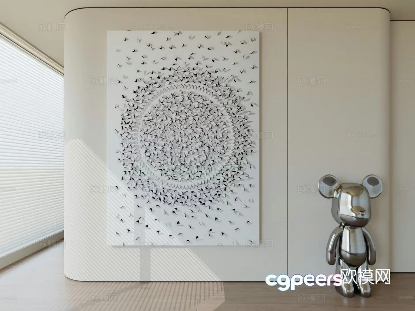 Modern minimalist hanging painting abstract art hanging painting 3d model