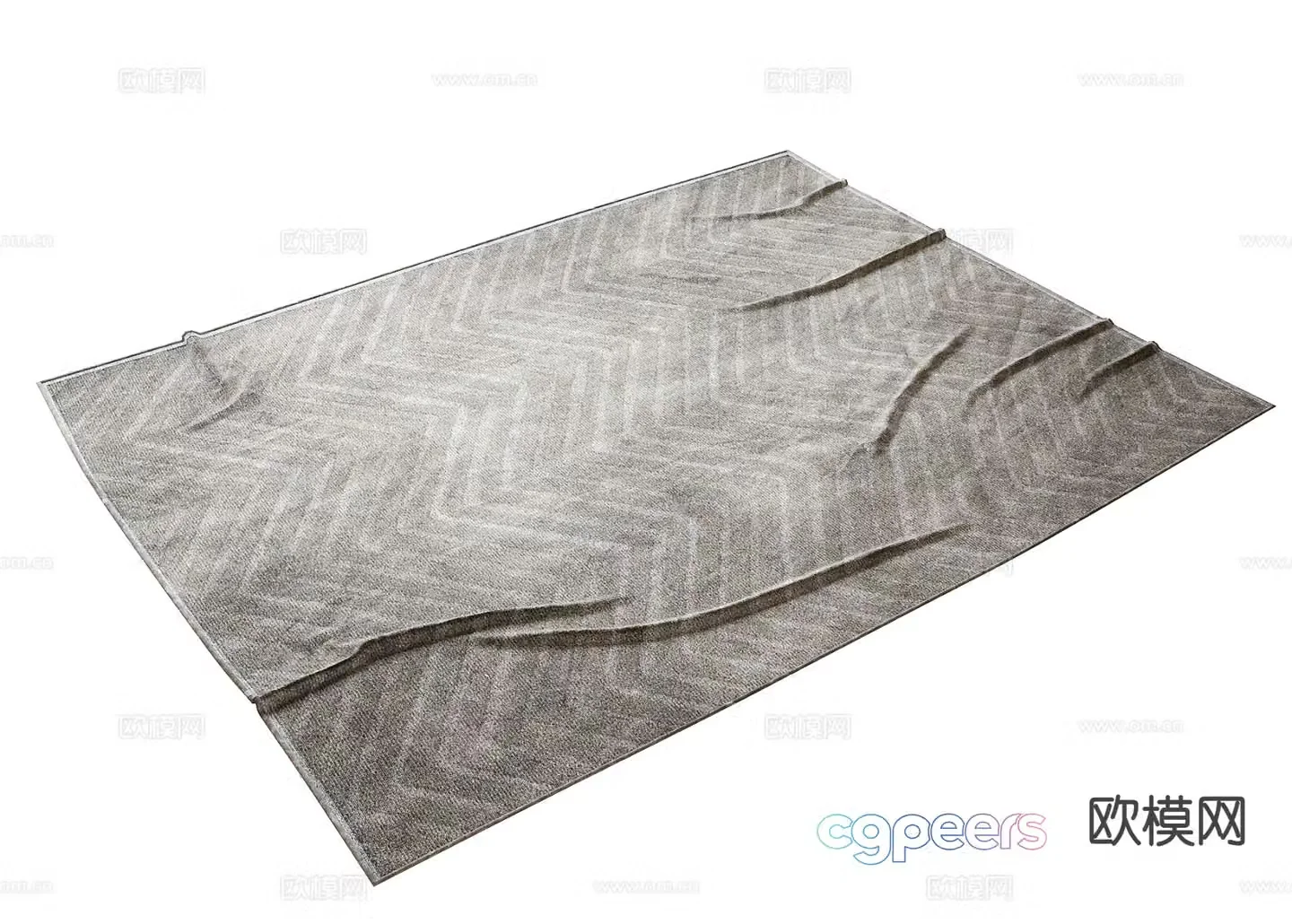 Modern carpet square rug 3d model