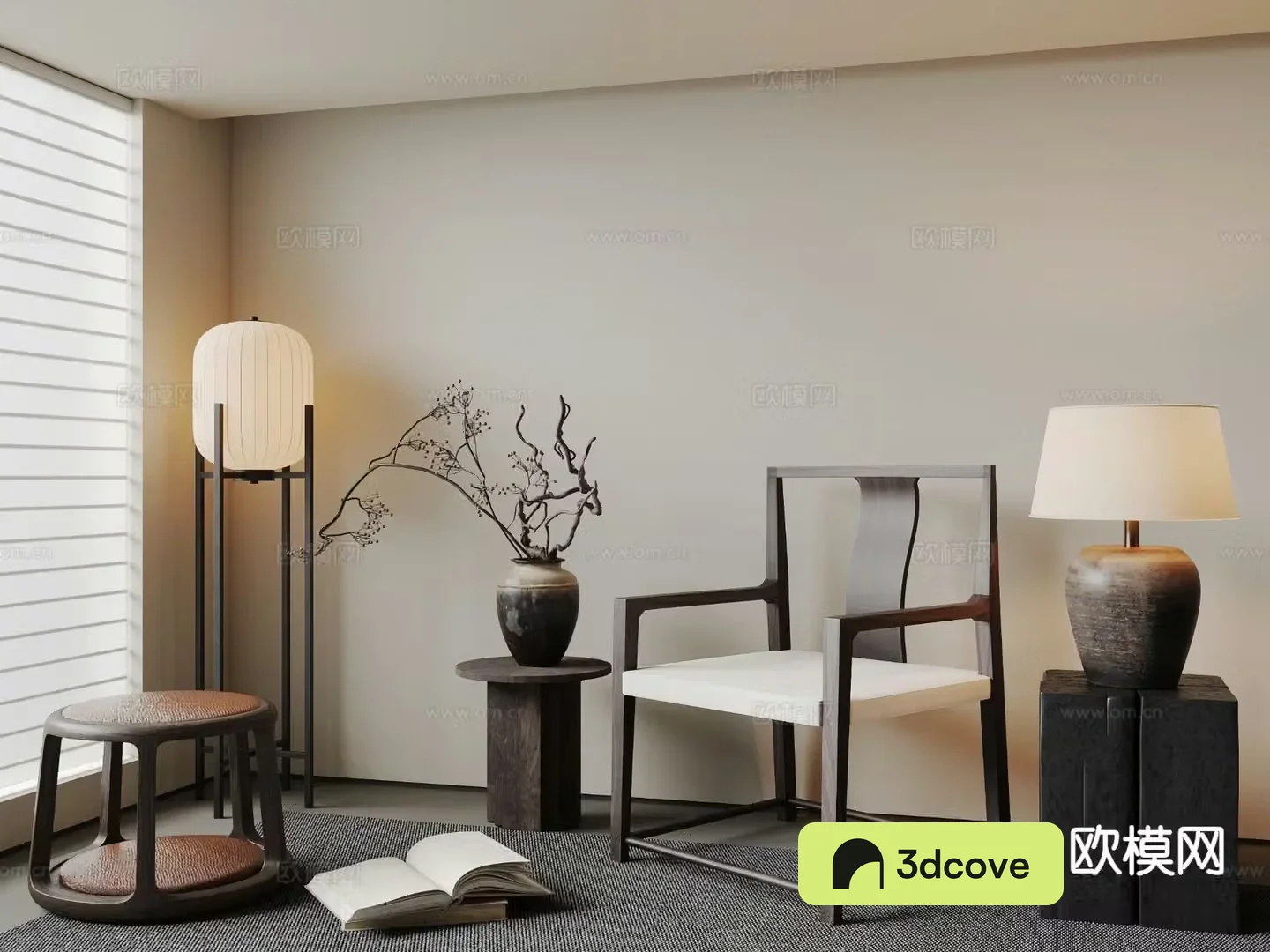 Medieval style leisure chair side table floor lamp table lamp low stool