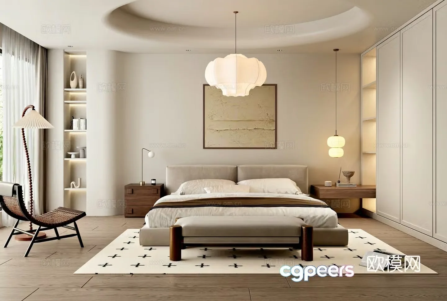 Medieval style bedroom master bedroom 3d model