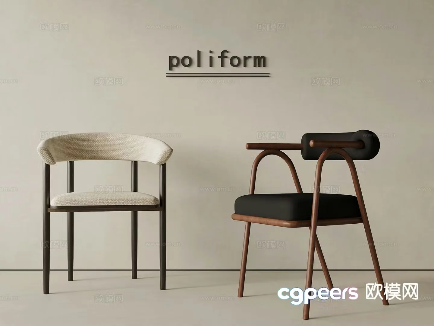 Medieval style dining chair chair writing chair single chair 3d model
