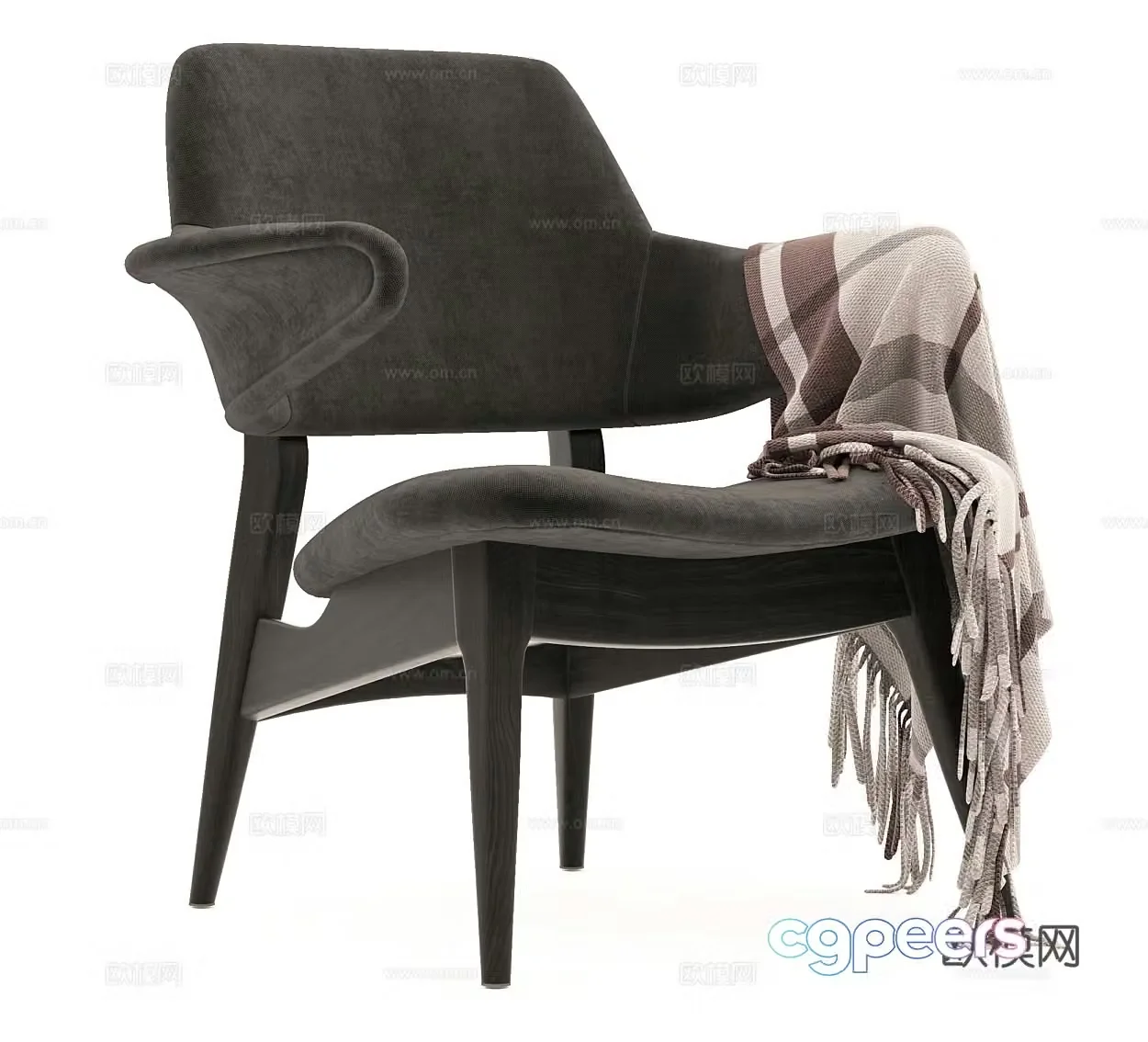 Fabric leisure chair Fabric single chair Outdoor leisure chair Courtyard leisure chair Single chair Side towel Middle 3D model