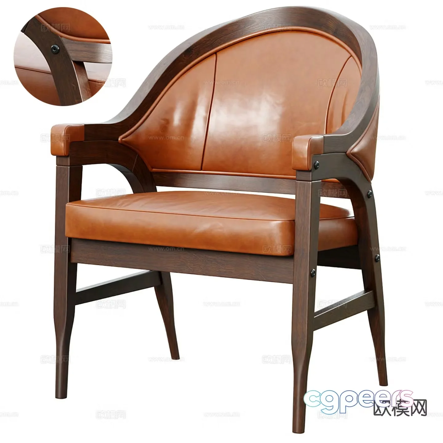Italian chair dining chair single chair leisure chair armchair 3d model