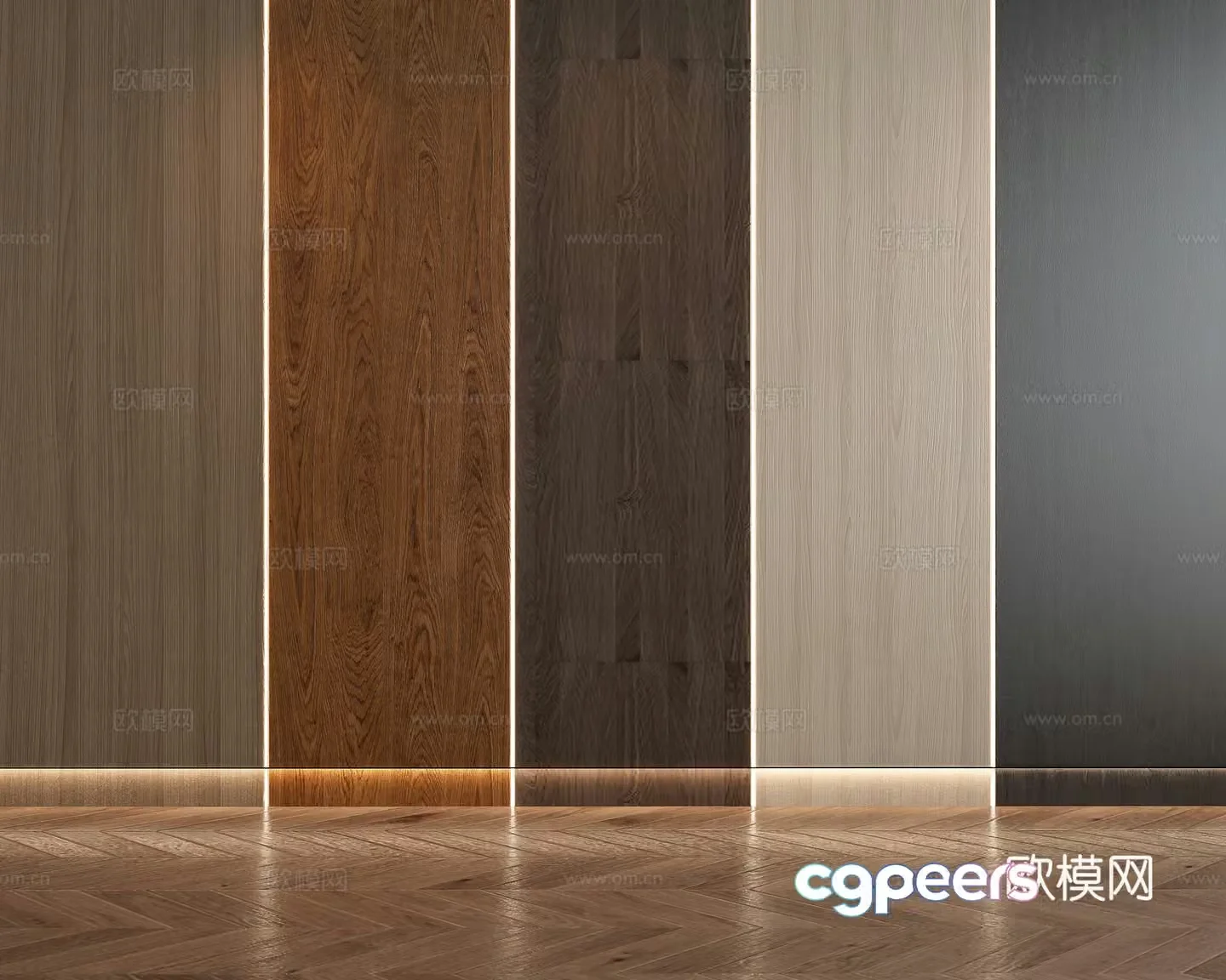 Modern wood veneer 3d model