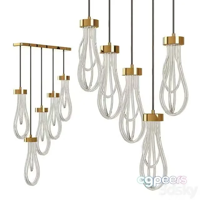 3ds Max Free – Cascade Brass Light Pendants by Morghen Studio