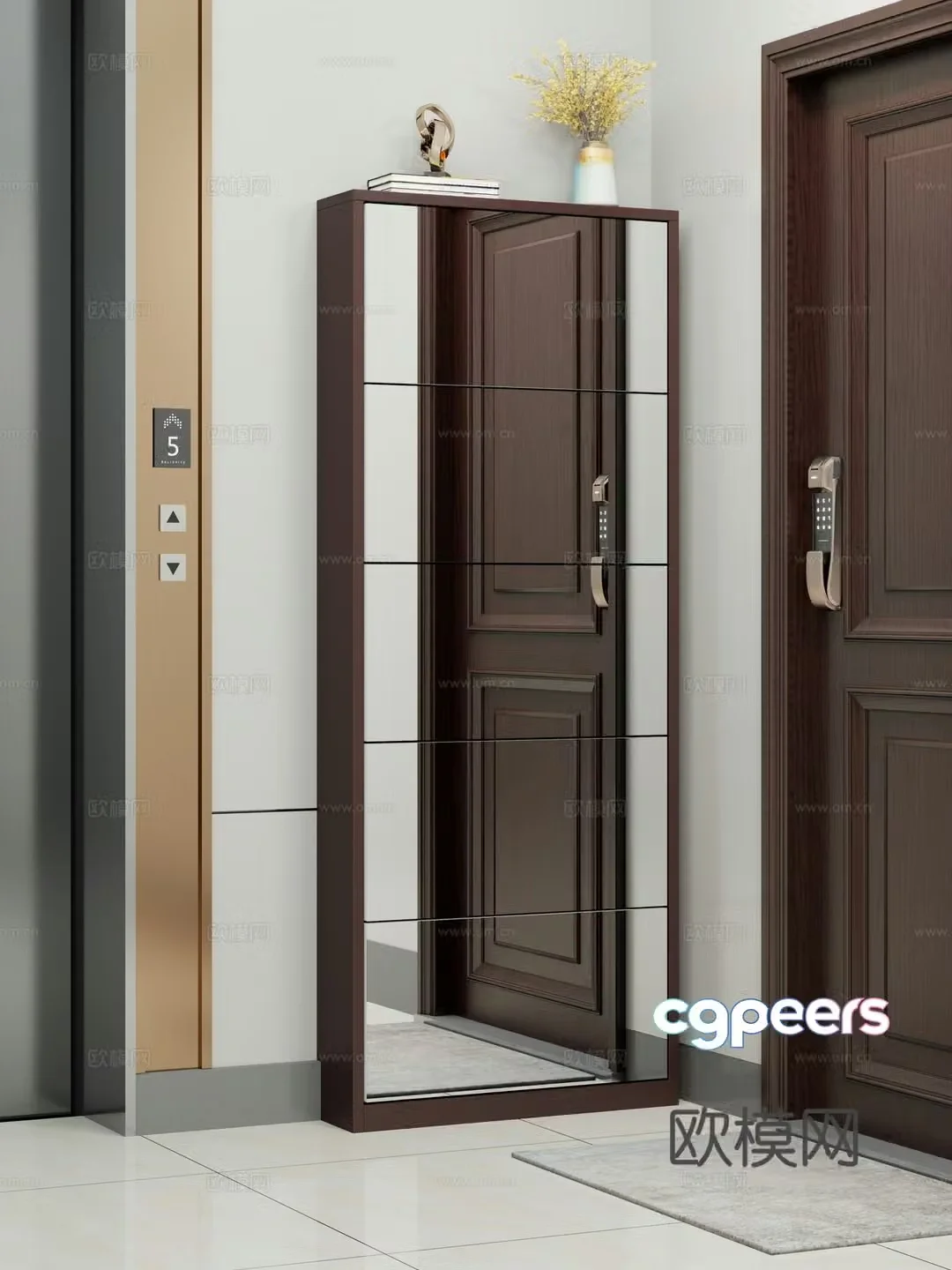 Modern shoe cabinet Combination shoe cabinet Side cabinet Entry shoe cabinet 3D model