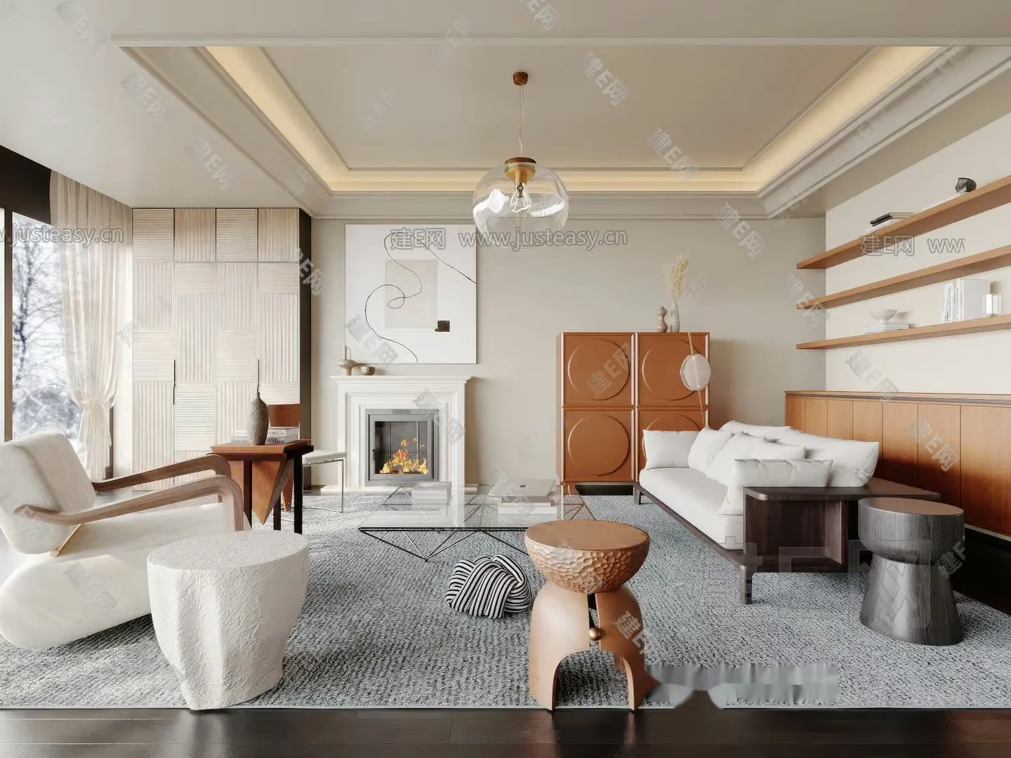 Modern Living Room 3D Model – 9794 – VRAY Render