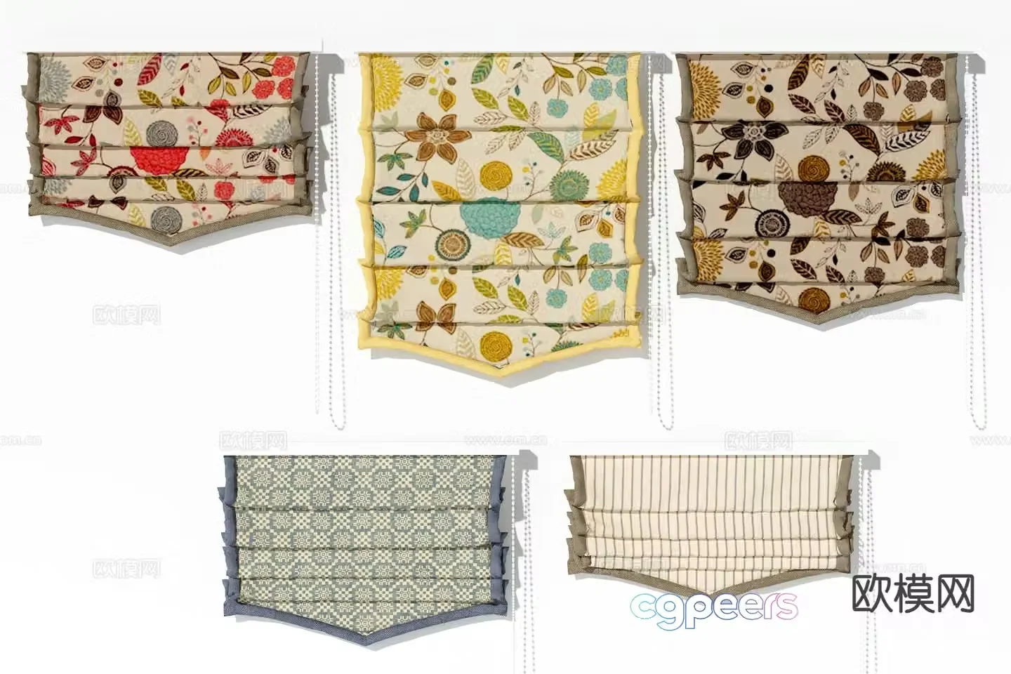 European curtains Roman curtains curtains curtains 3D model