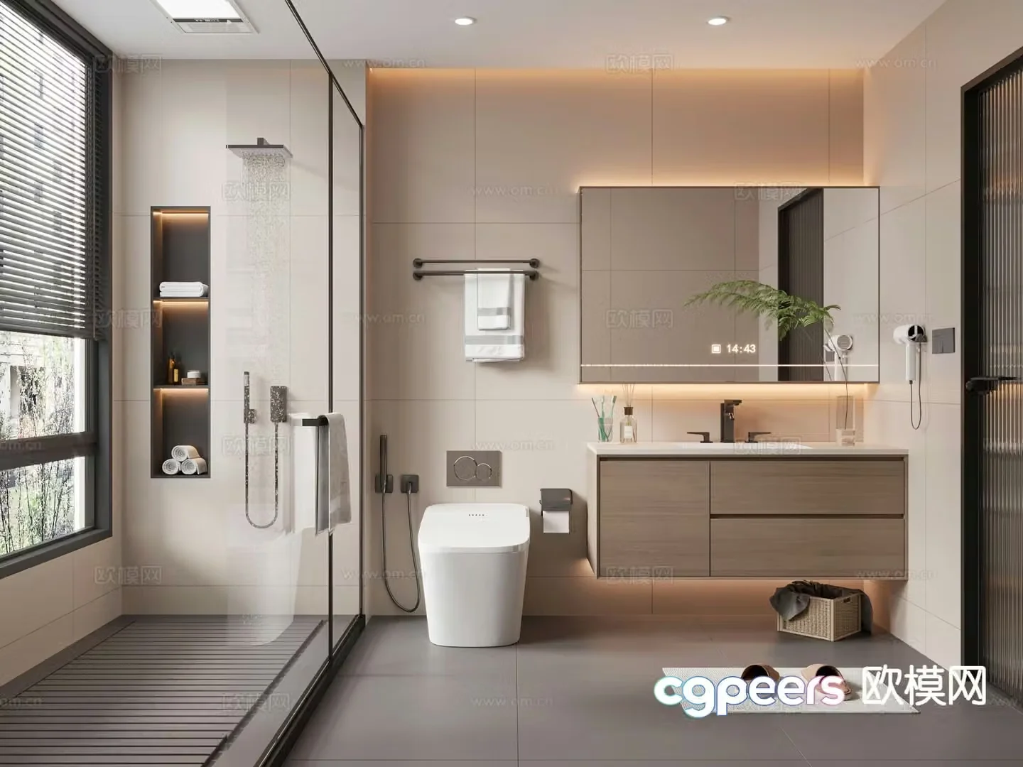 Modern bathroom bathroom 3d model