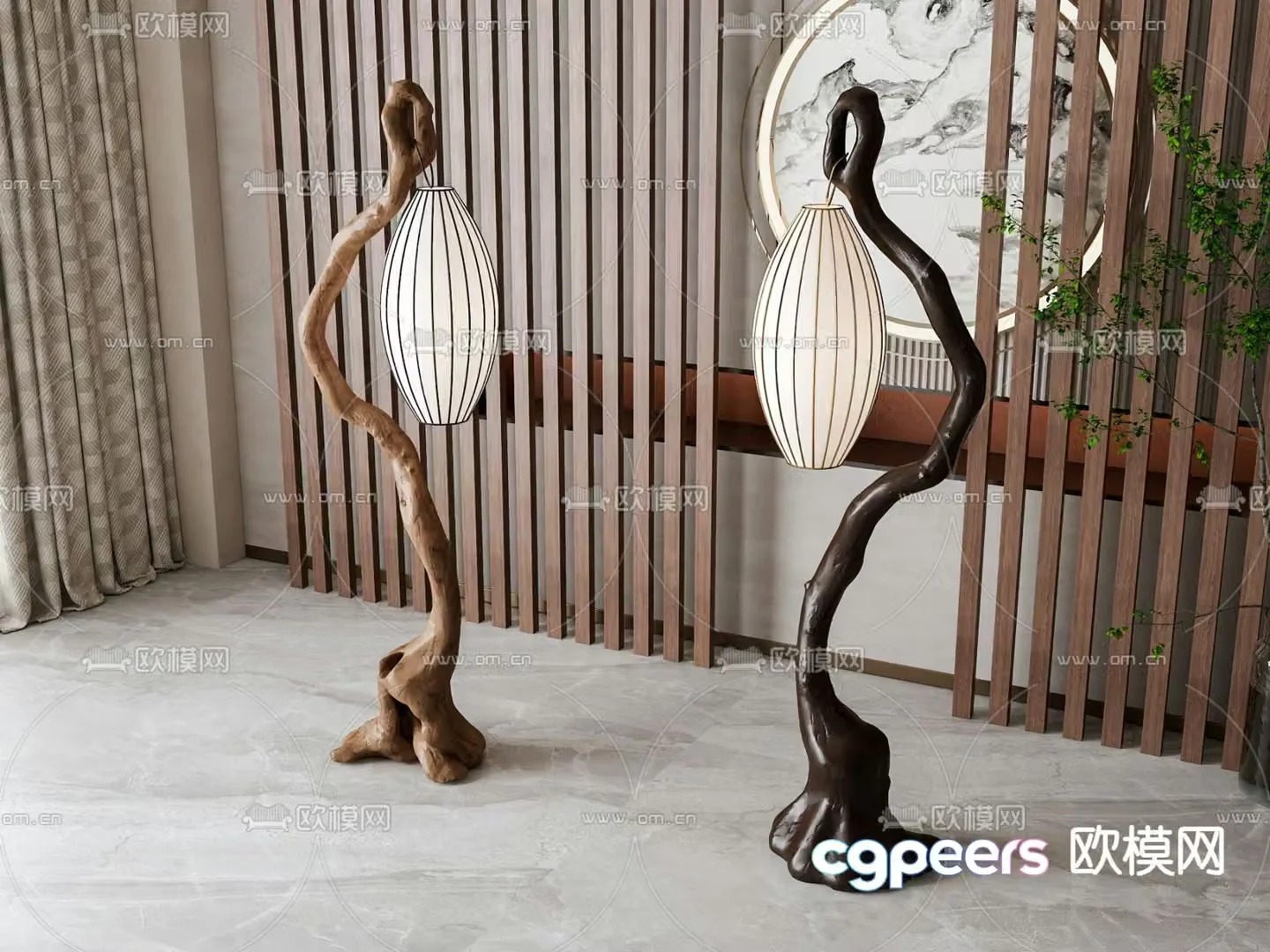 New Chinese style floor lamp 3d model