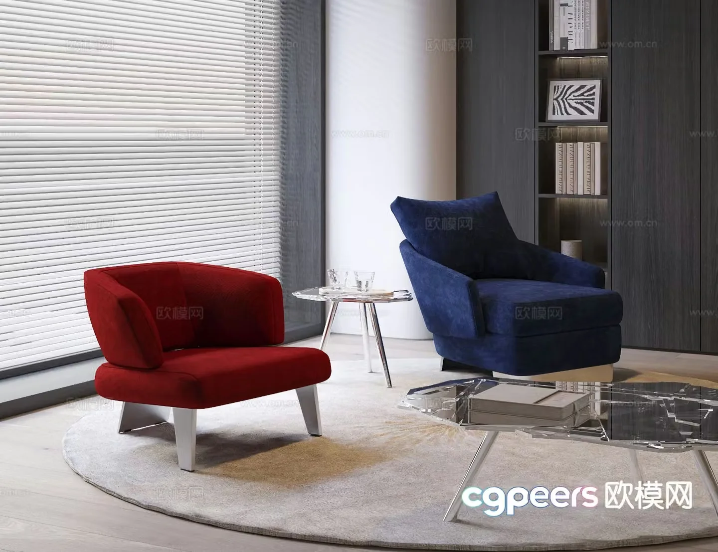 Modern single sofa fabric sofa leisure sofa sofa chair 3d model