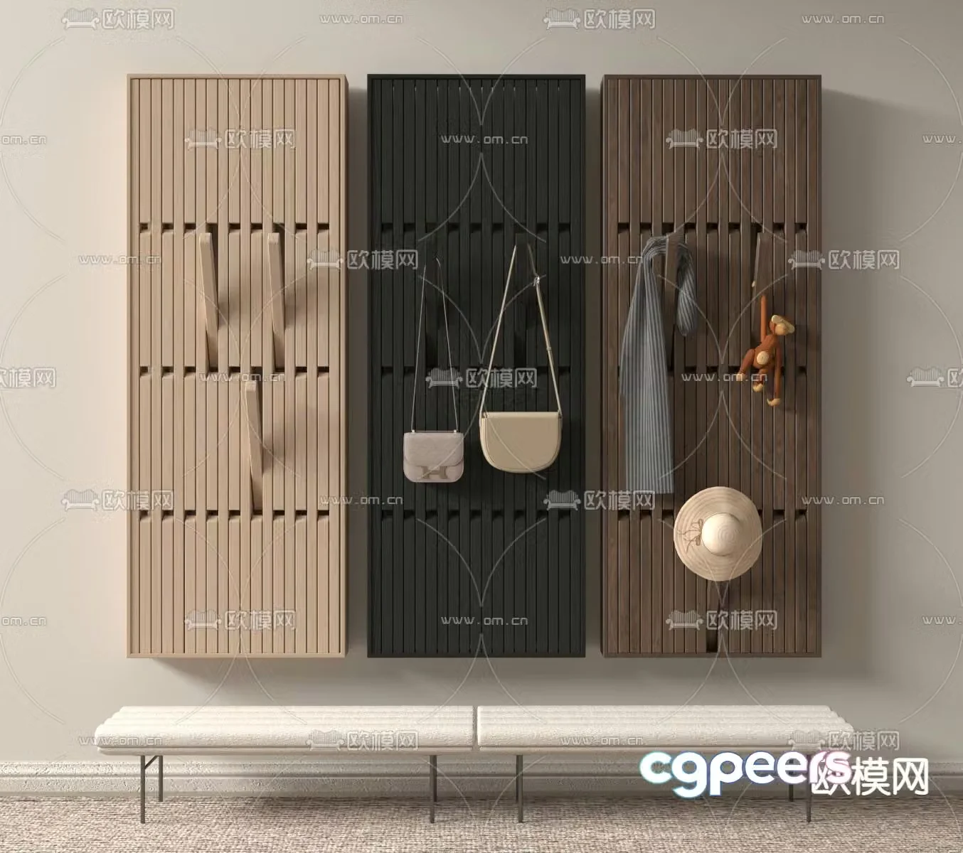 Piano keys hanging board hanging decoration 3D model