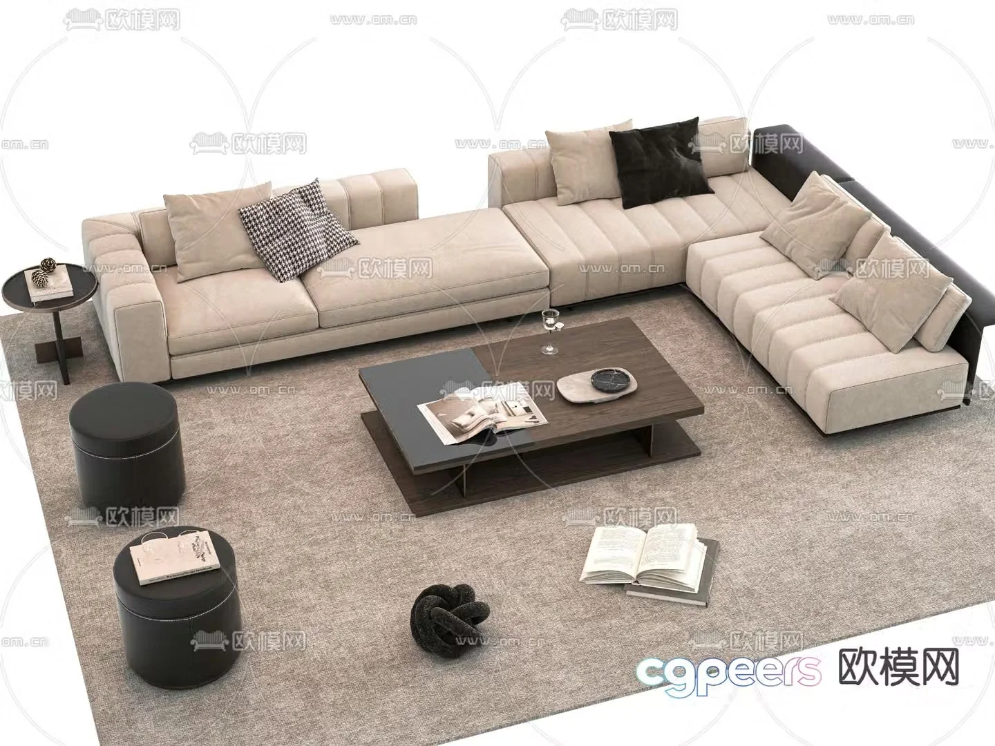 Modern sectional sofa 3d model