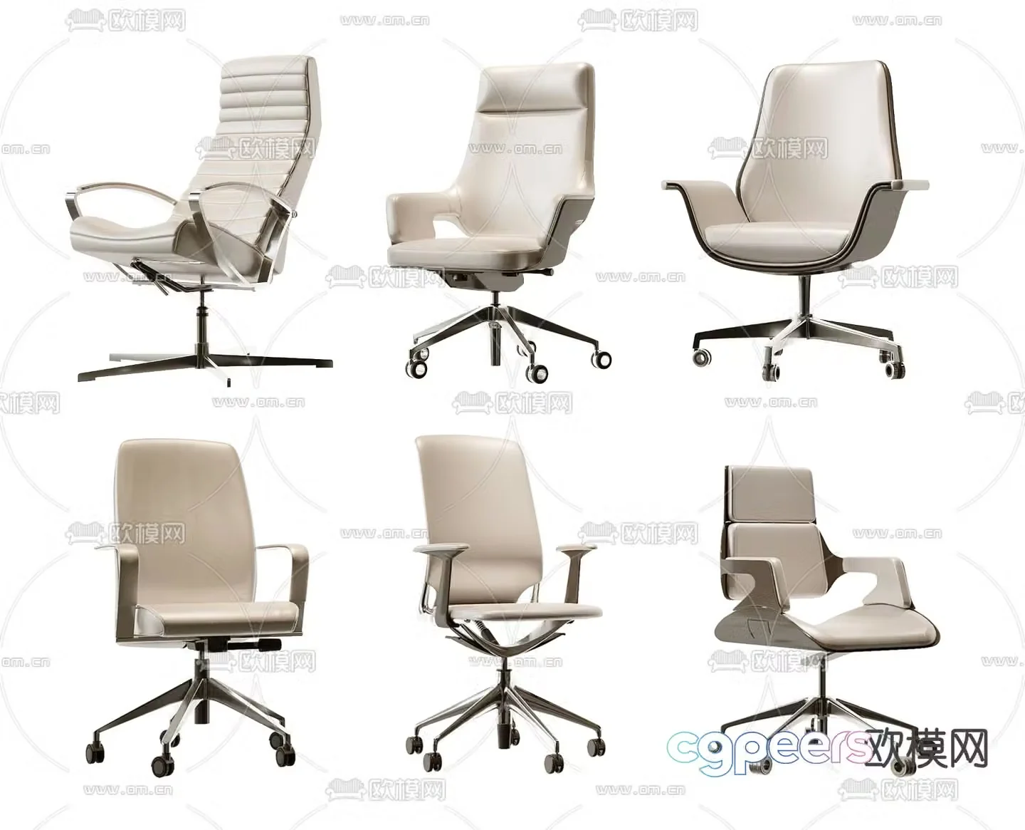 Leather office chair shift chair staff chair 3d model