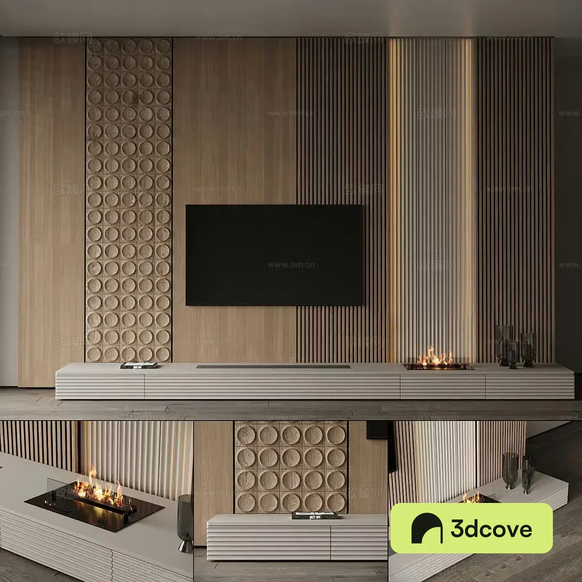 New Chinese style light luxury TV background wall