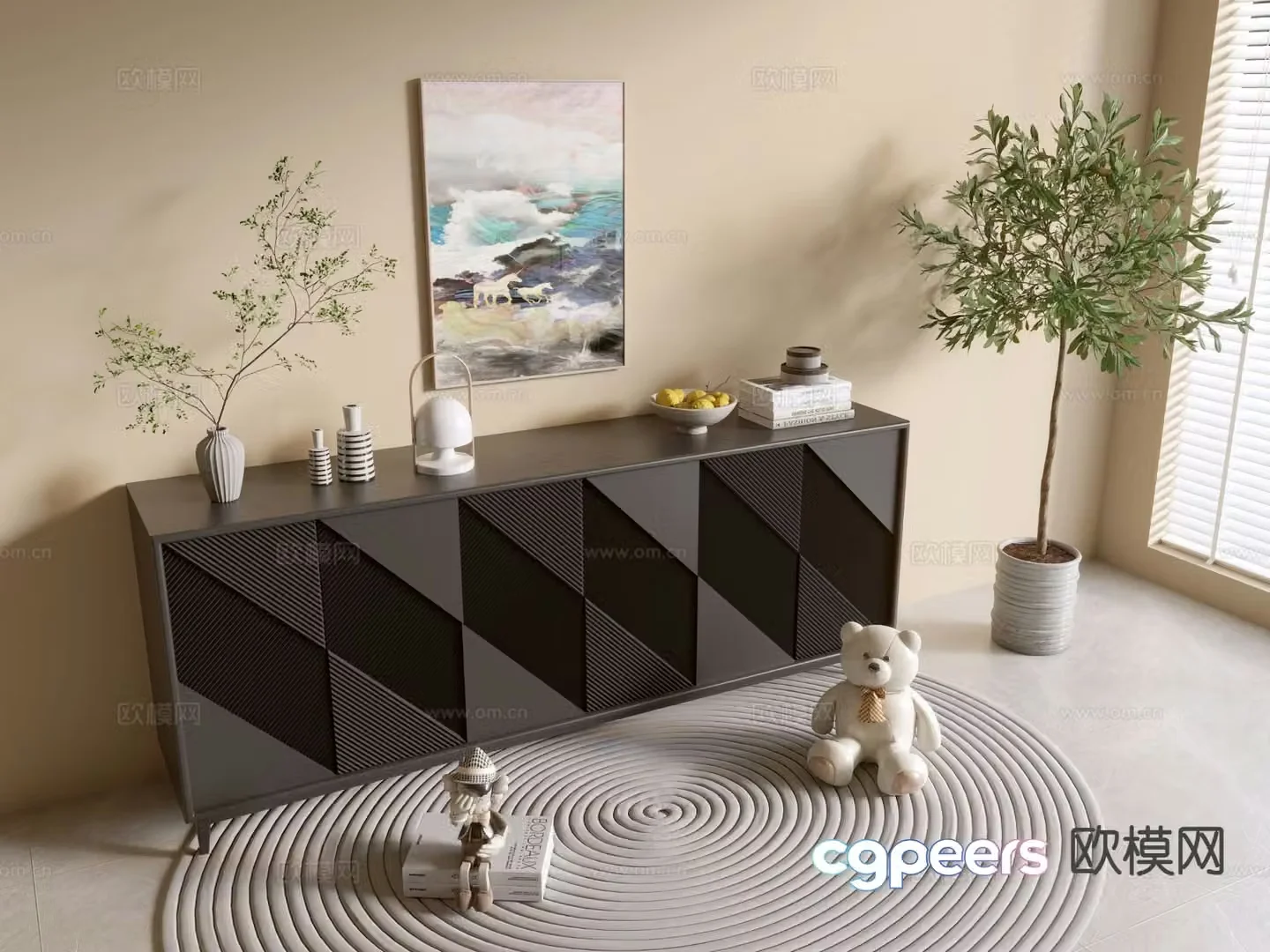 Modern entryway cabinet 3d model