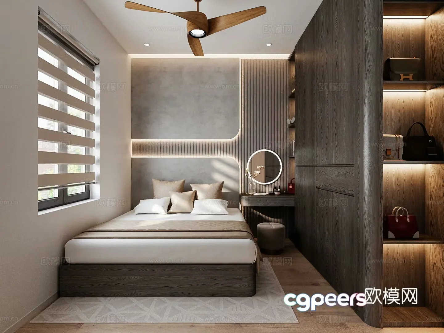 Modern bedroom second bedroom 3d model