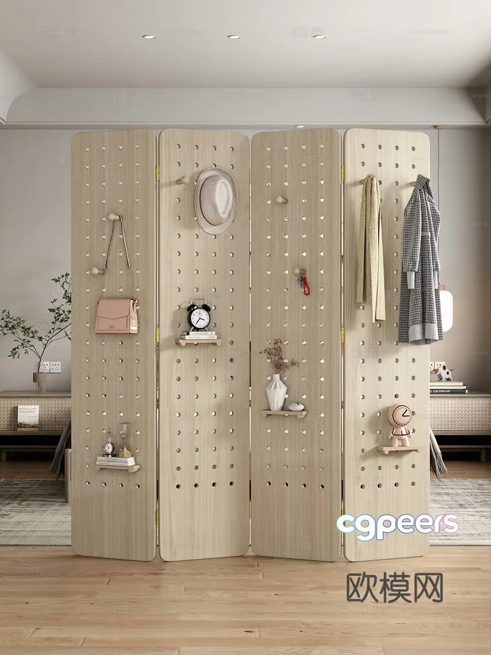 Partition Hole Board Storage Rack Perforated Board Screen 3D Model