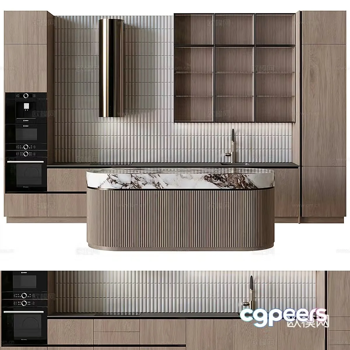 Modern Italian light luxury cabinet 3D model