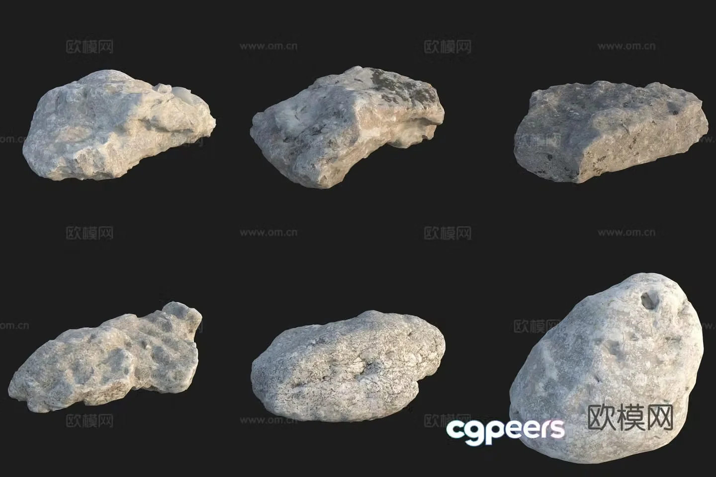 Beach beach stone rock 3d model