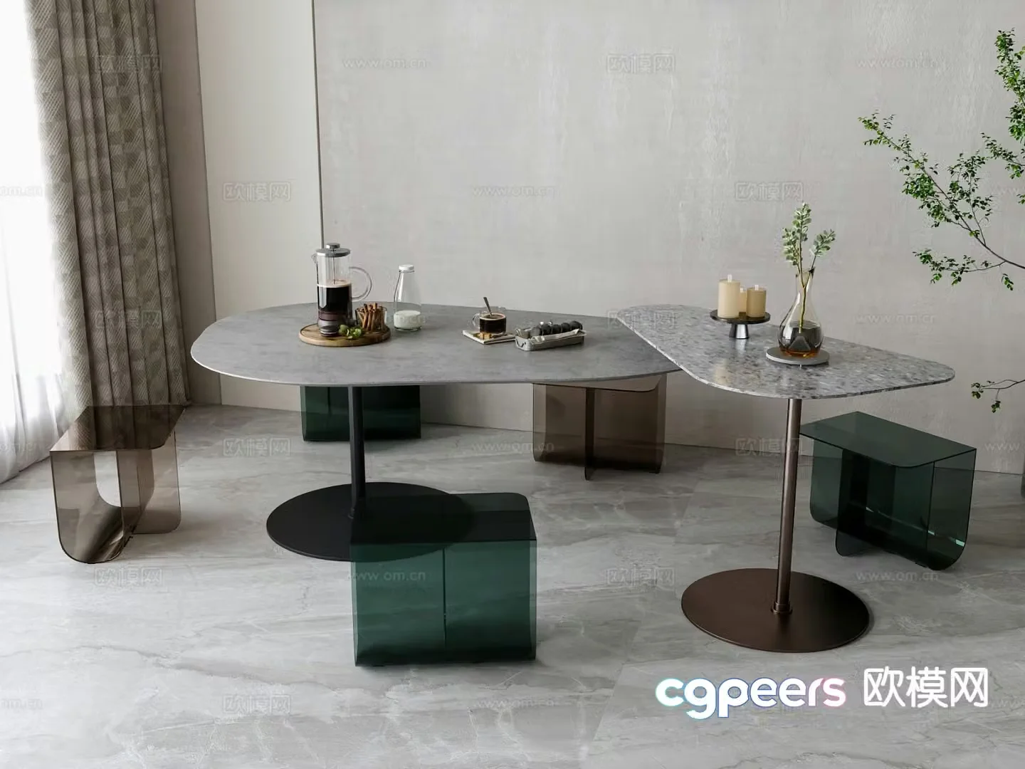 Leisure tables and chairs Negotiation tables and chairs 3d model