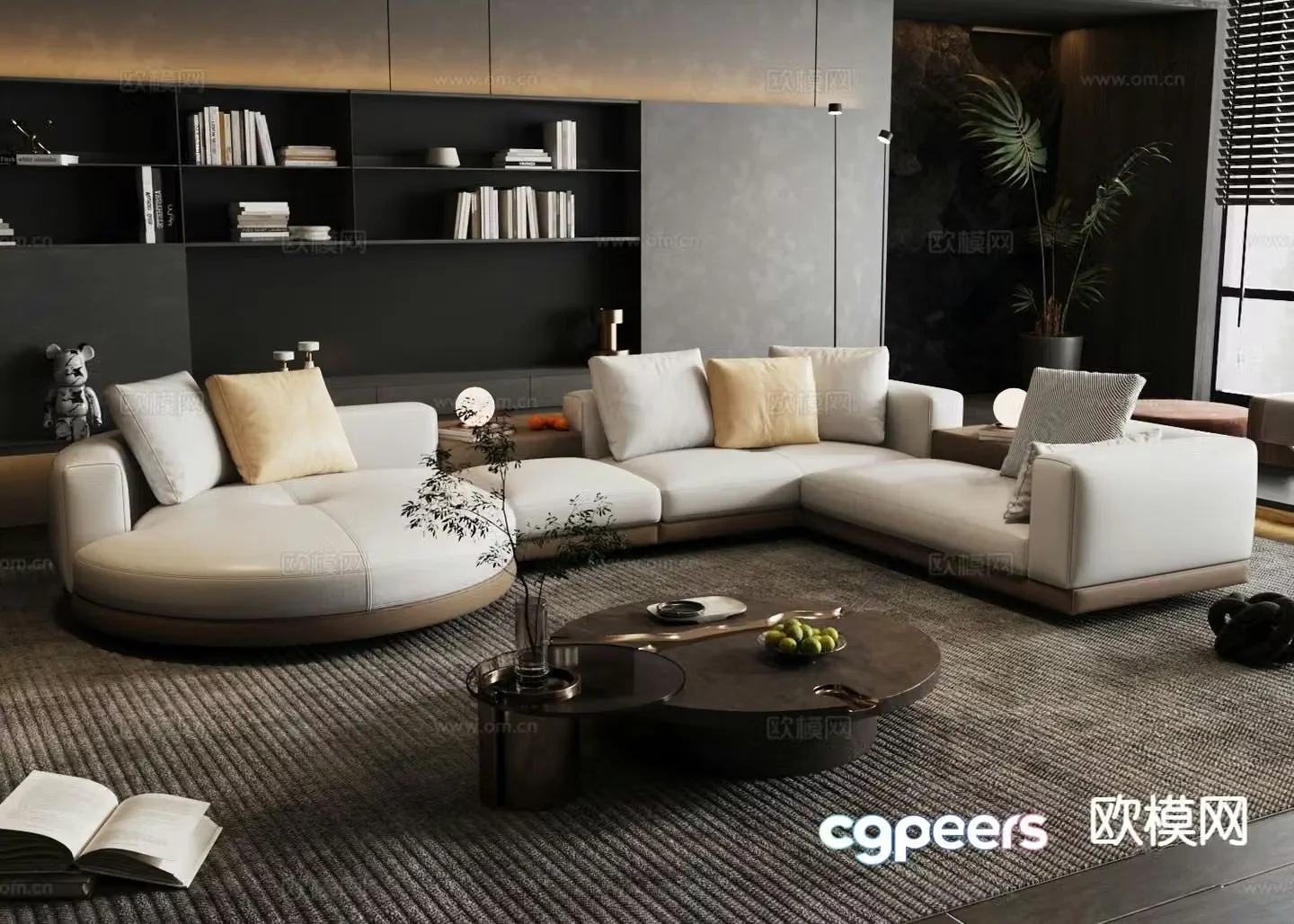 Connery Italian sectional sofa 3d model